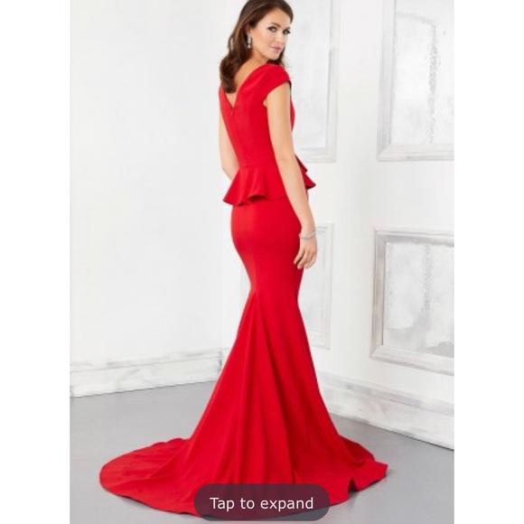 Black Mori Lee 72307 Peplum Top Dress for sale. Never been worn & tags attached - Picture 3 of 4